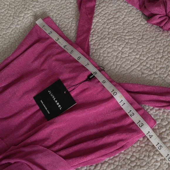 NWT JLuxLabel Size Large Fushcia Pink Tie Skirt - Picture 7 of 13